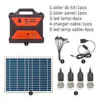 Système d'éclairage solaire portable DC, mini kit d'énergie solaire avec panneau solaire et ampoules LED pour la maison, le camping, les situations d'urgence en extérieur
