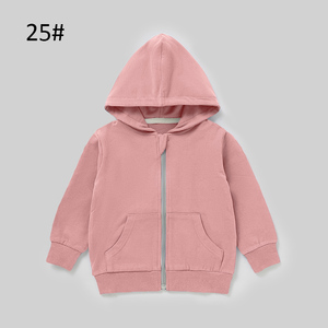 卸売 春秋 無地 長袖 オーガニックコットン スパンデックス フレンチテリー ジッパー付き ベビーパーカー - Product Image 6