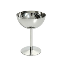 Gobelet à dessert en acier inoxydable 201, coupelle à glace polie sur piédestal, bol à sundae, petit, moyen, grand, pour la mise en table des hôtels et cafés