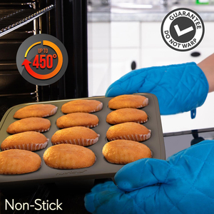 Non-Stick Muffin Pan Set 2 Pieces 12 Cup Round Aluminum <b>Cake</b> <b>Mold</b> Dishwasher Safe - Product Image 5