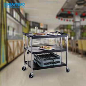 Carrito de Servicio de Acero Inoxidable para Catering Heavybao, Carrito de Comida con Ruedas para Camiones de Comida - Product Image 6