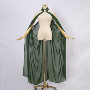 Mantello con Cappuccio in Chiffon, Cappa Medievale, Abito Wicca, Sciarpa per Costume da Strega o Mago, Halloween, Donna, Coldker - Product Image 3