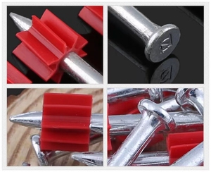 Chiodo per Sparachiodi in Alluminio con Gambo Liscio per Applicazioni su Acciaio e Calcestruzzo, con Rondella Rossa, Fornitura Diretta dalla Fabbrica - Product Image 5