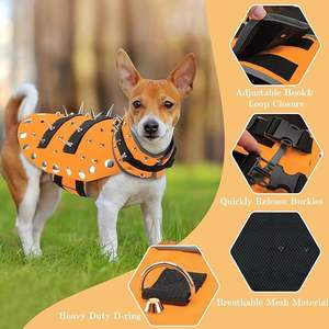 เสื้อกั๊กป้องกันสุนัขพันธุ์โคโยตี้และพิทบูลแบบมีหนาม สำหรับป้องกันลูกสุนัขโคโยตี้  สำหรับสุนัขพันธุ์เล็ก  ชุดป้องกันสุนัขพันธุ์เล็กแบบมีหนามและหมุดยึด - Product Image 2