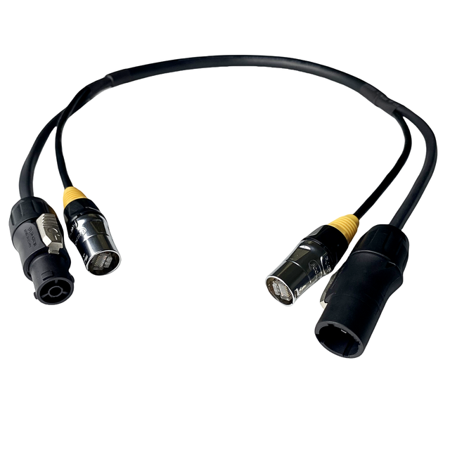 PowerCon Black True1 Ethercon 3*2.5MM^2 Plus Cat5e FTP Hybrid Cable Connector Copper Male/Female
