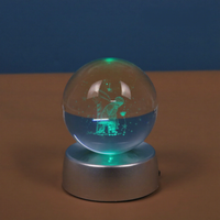 Boule de cristal galaxie gravée au laser 3D personnalisée et créative, base lumineuse, ornement de bureau en verre, décoration de la maison, cadeau d'anniversaire