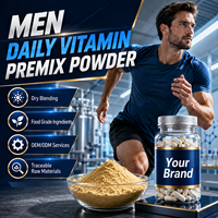 Poudre de prémélange vitaminique quotidien pour hommes OEM avec multivitamines, minéraux et poudres végétales pour les marques de compléments nutritionnels