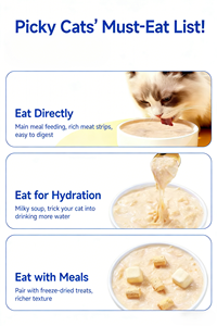 Comida para Gatos en Bolsa de 80g, Nutrición Completa Premium OEM, Leche de Cabra y Carne Desmenuzada, Venta de Fábrica, Alimento para Mascotas - Product Image 3