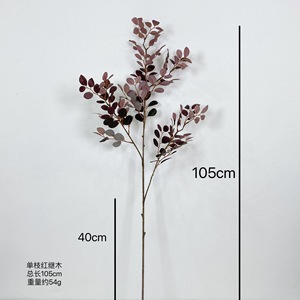 Feuilles d'euonyme artificielles en soie QSBD, rouge, <span class=keywords><strong>aménagement</strong></span> paysager <span class=keywords><strong>extérieur</strong></span>, plante artificielle réaliste pour le salon, pour la décoration de la maison - Product Image 5