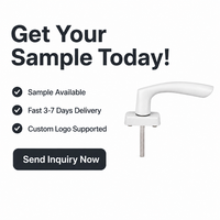 Poignée de fenêtre carrée simple à levier courbé en alliage de zinc blanc 43 mm pour système de quincaillerie de fenêtre et porte en PVC et aluminium