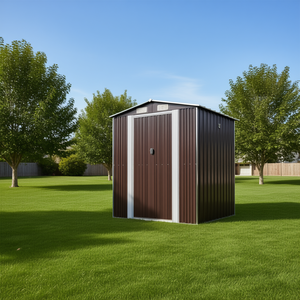 Caseta de Jardín de Acero Galvanizado Marrón Oscuro 75.6x75.2x87.8 para Almacenamiento en Exteriores - Product Image 2