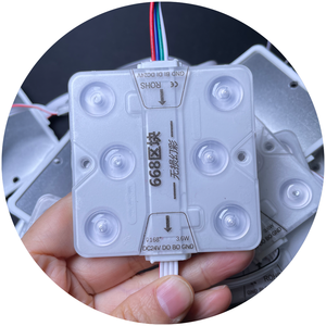 Ma thuật RGB rgbic <span class=keywords><strong>6LED</strong></span> 68x68 mét 160 độ ống kính quảng cáo hộp Đèn DC24V 3.6 Wát ngoài trời không thấm nước IP67 LED MODULE cho các dấu hiệu - Product Image 4