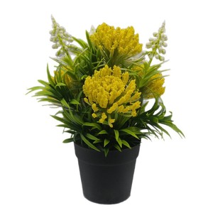 Plante Artificielle Bonsaï pour Fleuriste, Blanc, Violet, Orange, Rouge, Bleu Ciel, Jaune, 25cm, en Plastique avec Pot, Décoration de Mariage, Ornement de Bureau - Product Image 4