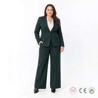 Costume de blazer texturé personnalisé pour femme, grandes tailles, couleur bijou, coupe ajustée, tenue de travail de luxe discrète, pantalon tailleur à jambe large, du AU 14 au 26