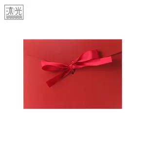 China Wholesale Custom Design Pink Pearl Paper Ribbon String Tie Envelopes Busta Di Carta