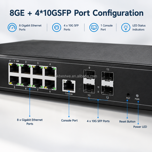 สวิตช์เครือข่ายแบบจัดการ L3 8 พอร์ต Gigabit RJ45 + 4 พอร์ต 10G SFP+ สวิตช์อีเธอร์เน็ตแบบจัดการสำหรับการรวมเครือข่ายองค์กร - Product Image 2