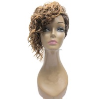 Nouveautés cheveux synthétiques lâche eau corps ondulé Jerry Curl Transparent mode frange Pixie Machine perruque pour les femmes noires