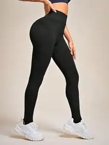 Schlussverkauf hohe Taille Yoga-Leggings für Damen Drehung der Taille Bauchtraining Übung Fitness Hüftenlifting Fitnessstudio Stehhhose