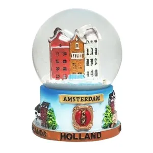Alta Qualidade Personalizado Typesch Hollands Snow Globe Amsterdam Gable Casa Snowball