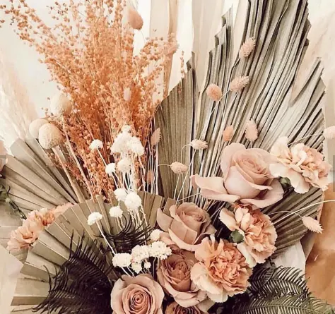 Dekorasi Daun Kering Besar Alami Dekorasi Pernikahan Daun Bunga Kecil Kipas Plam Kering Daun