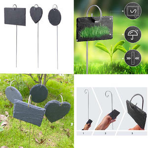 Fleur de jardin personnalisée Marqueurs de jardin en pierre <span class=keywords><strong>d</strong></span>'<span class=keywords><strong>ardoise</strong></span> <span class=keywords><strong>d</strong></span>écoratifs Étiquettes de plante en <span class=keywords><strong>ardoise</strong></span> de style naturel avec piquet suspendu en acier inoxydable - Product Image 2