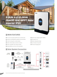 IP20 E-SUN 10.2KVA เฟสเดียว 230V ระบบออนกริด/ออฟกริด MPPT 10.2kw 48V ระบบไฮบริดพลังงานแสงอาทิตย์ E-SUN 10.2kw ไฮบริด - Product Image 6