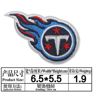Patch Ricamato Blu Rosso Fiamma con <span class=keywords><strong>Monogramma</strong></span> e Stelle per Accessori e Decorazioni per Tifosi di Squadre - Designer - Product Image 3