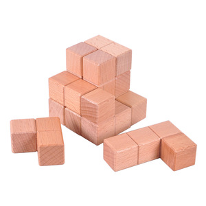 Rompecabezas grande de cubo Soma de madera Rompecabezas de madera IQ Rompecabezas de matemáticas para niños y adultos Juegos de regalo para hombres - Product Image 5