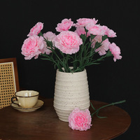 Fleur artificielle de carnation en tissu hydratant au toucher réel, vente en gros d'usine, pour la décoration de la maison et des événements, cadeau de la Fête des Mères