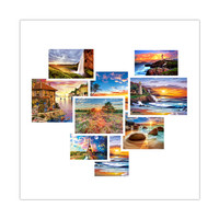 Peinture au diamant moderne et populaire à faire soi-même, paysage marin, impression numérique 5D personnalisée, toile en polyester 40x30cm
