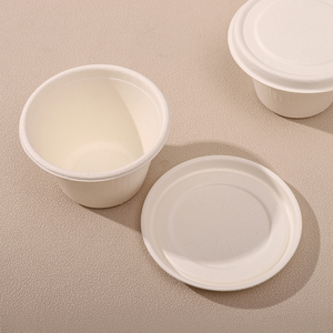 सुकोक्का हॉट सेलिंग डिस्पोजेबल बैबका पेपर पल्प कप इको फ्रेंडली टेकवे चीनी मोल्ड फाइबर गुंबद कवर कप ढक्कन कप ढक्कन - Product Image 5