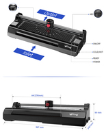 Machine à plastifier multifonctionnelle thermique 75-125 microns 3 en 1 pour la maison et le bureau avec coupe-papier et arrondisseur de coins