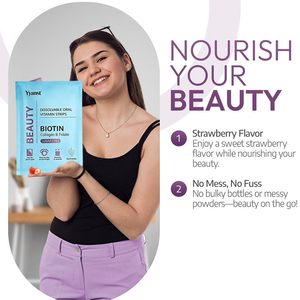 Colágeno OEM/ODM para Apoyar la Elasticidad de la Piel, Hidratación, Sin Azúcar, Biotina, Tiras Orales de Belleza, Personalizadas, Veganas, para Adultos - Product Image 6