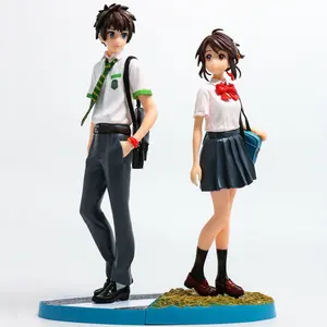 Figura de ação japonês kawaii 2 pçs/set, figura de ação de pvc com seu nome alcançada 5,0 miyamizu mitsuha para crianças