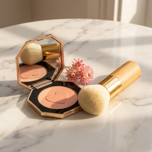 Pinceau de fond de teint à tête plate inclinée avec logo personnalisé, manche en bambou, poils synthétiques doux et denses, pinceau de maquillage pour le visage - Product Image 5