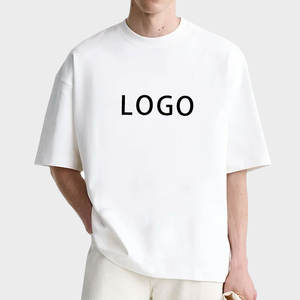 100% coton lourd goutte épaule Baggy blanc grande taille Gym T-Shirts haute qualité luxe plaine surdimensionné imprimé t-shirt pour hommes - Product Image 2