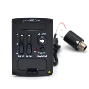 UK-300T Ukulele EQ 2 Band Ukulele ควอไลเซอร์ EQ,UKE Hard/Soft Piezo Pickup พร้อมเครื่องปรับสี LED