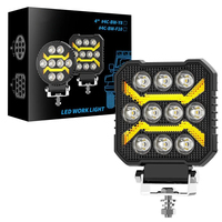 Feux de travail hors route carrés de 4 pouces, 10 LED, phare de conduite, position DRL, projecteurs, accessoires de voiture, aluminium, 9-30V, tracteur, SUV