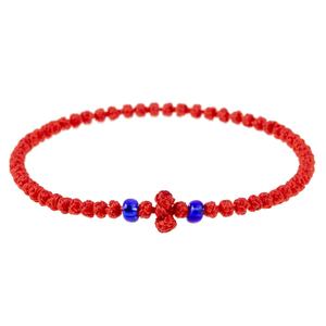 Venta caliente <span class=keywords><strong>ortodoxa</strong></span> 61 nudo <span class=keywords><strong>Cruz</strong></span> oración cera cuerda para pulsera hecha a mano ruso Komboskini ajustable para hombres mujeres rojo Oeste - Product Image 6
