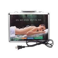 Ensemble de 16 pierres de massage chaudes en jade 100% naturel, boîte de pierres énergétiques pour spa, compresse chaude thermostatique automatique pour le raffermissement de la peau