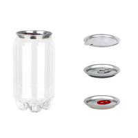 Boîtes en plastique PET transparentes vides de 350 ml, 450 ml, 550 ml pour thé au lait, boissons, jus avec couvercle facile à ouvrir en aluminium