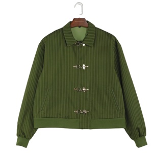 Camicie Casual <span class=keywords><strong>da</strong></span> <span class=keywords><strong>Uomo</strong></span> Personalizzabili in Stile Vintage, 100% Cotone, Monopetto <span class=keywords><strong>a</strong></span> <span class=keywords><strong>Righe</strong></span> con Bottoni Metallici, Giacche <span class=keywords><strong>a</strong></span> Maniche Lunghe - Product Image 1