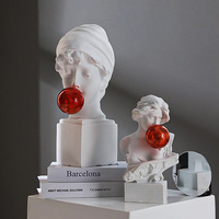 Nouvelle sculpture de bureau en résine Art Déco, buste de David grec avec boule, pour anniversaire