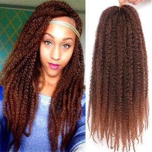 Ombre sintetis rambut keriting putar Afro ekstensi rambut kepang <span class=keywords><strong>Crochet</strong></span> putar Kuba halus ekstensi rambut kepang putaran Afro Kinky Marley - Product Image 1
