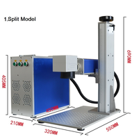 Machine de marquage laser à fibre 3W 5W 3D, machine de gravure pour verre, métal, plastique, silicone, carte PCB flexible, etc.