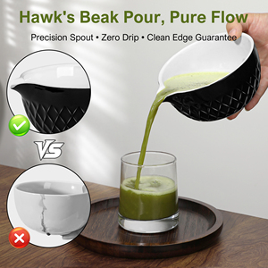 Juego de Té Matcha Tradicional Japonés de 7 Piezas, con Tazón de Cerámica, Batidor de Bambú, Cuchara para Té, Porcelana Negra - Product Image 6