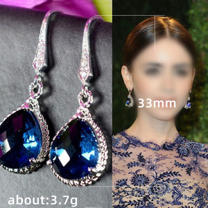 Orecchini in Cristallo Blu per Donne, Eleganti Accessori Moda per Uso Quotidiano e Feste - Product Image 5