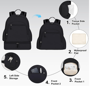 Sac à dos <span class=keywords><strong>Spectra</strong></span> tire-lait avec compartiment refroidisseur amovible Doublure en polyester imperméable Fermeture à glissière Pompe Accessoires Sac - Product Image 4