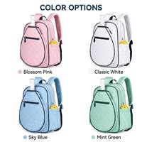Sac à dos de pickleball personnalisé en nylon imperméable avec compartiment séparé pour chaussures et sangle rembourrée en maille pour l'entraînement des clubs féminins