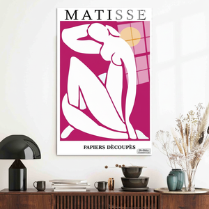 KayraHome Matisse Woman Art Print Scenic Deco Panel <b>Canvas</b> Wall Decor with Clear <b>Frame</b> Hanging Function Birthday TEMPERED GLASS - Product Image 3